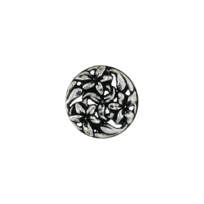 Floral Metal Button, 25pcs