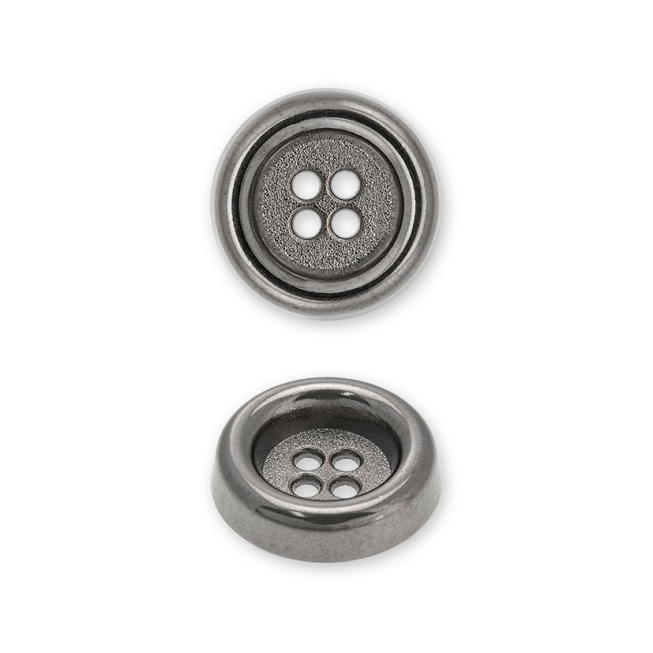 4-Hole Chunky Gunmetal Button, 25pcs