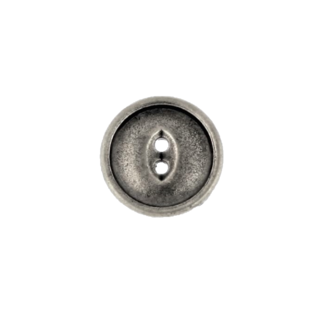 2-Hole Silver Fish Eye Metal Button, 25pcs