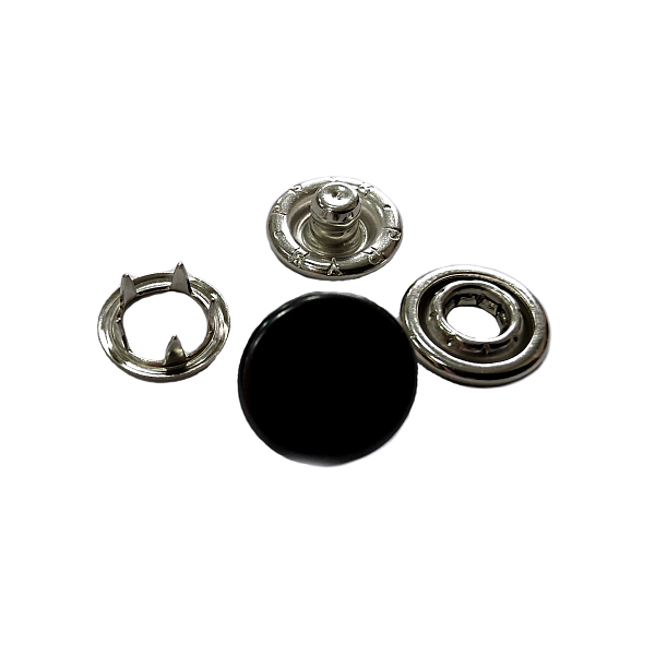 Black Enamel Gripper Snaps, 100 sets
