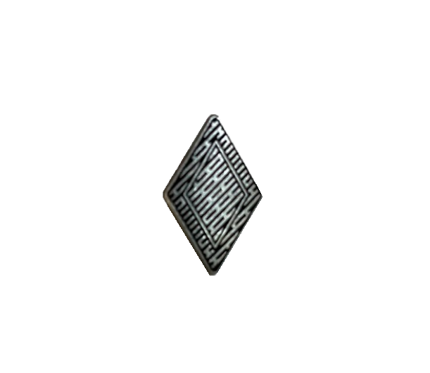 22L Antique Silver Diamond Button, 25pcs