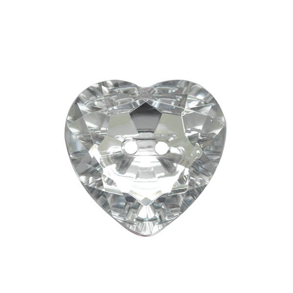 2 Crystal Heart Buttons, 100pcs