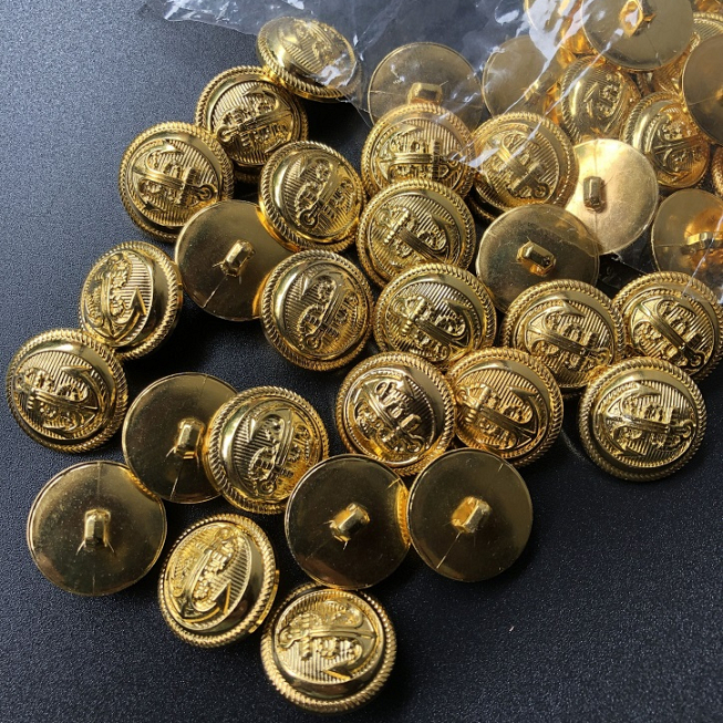 Plastic Gold Anchor Buttons, 100pcs