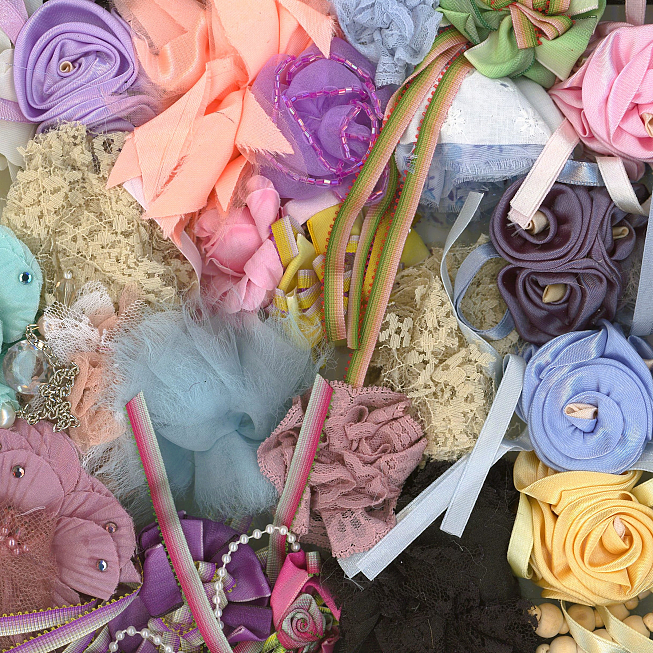 Flower Brooches Assortment, 50pcs