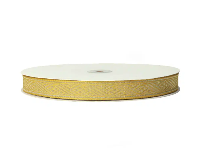 22mm Gold Jacquard Ribbon