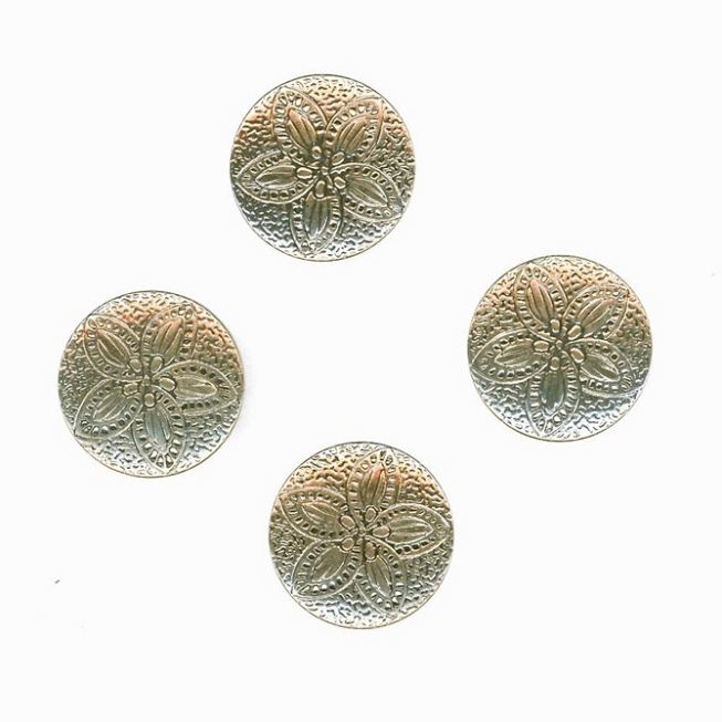 34L Antique Silver Button, 50pcs