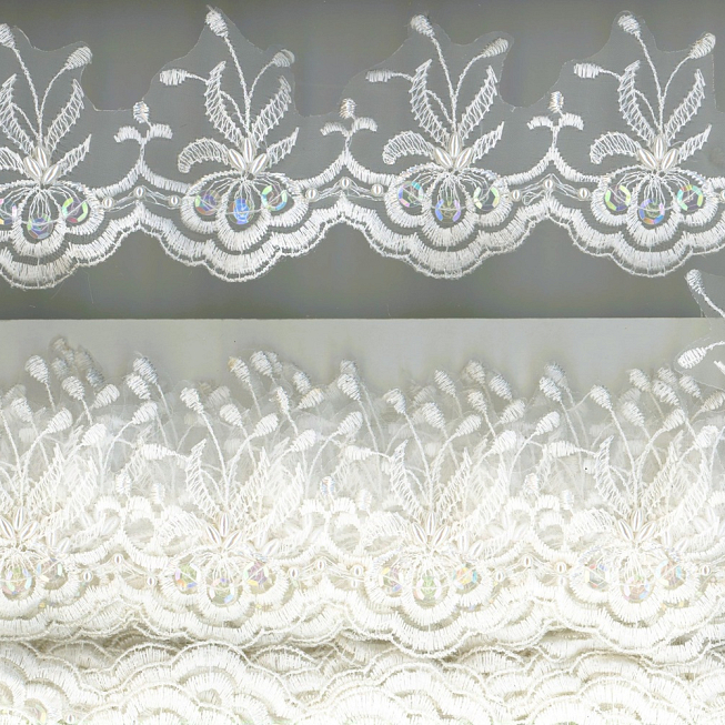 70mm Scalloped Bridal Lace, 13.7m