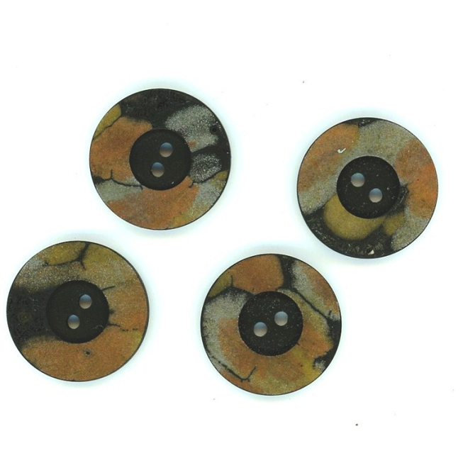 36L Chunky Retro Black Buttons, 25pcs