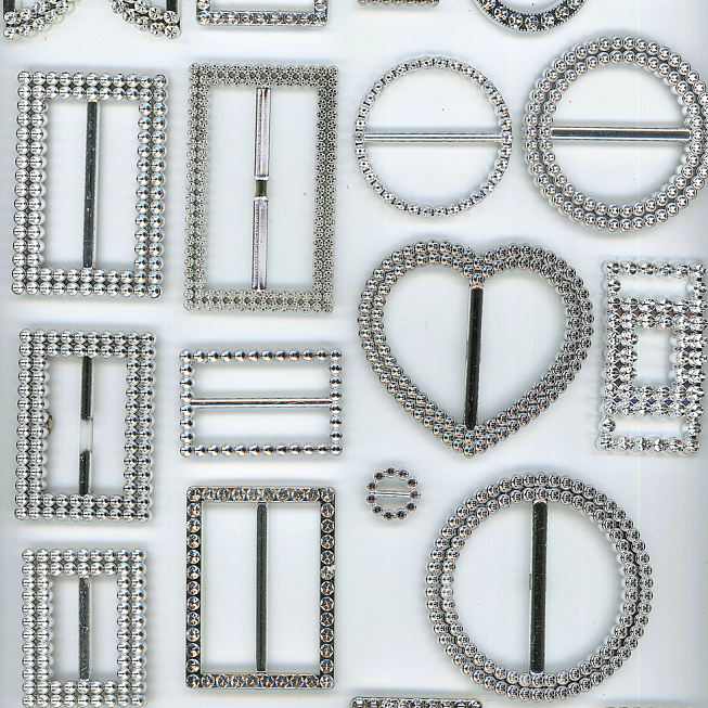 Assorted Imitation Rhinestone Buckle Mix, 25pcs