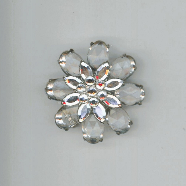 50mm Diamante Flower Brooch