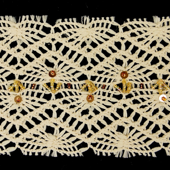 10cm Ecru Crochet Lace, 10m