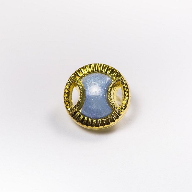 24L Gold Rim Pearl Centre Shank Button, 100pcs