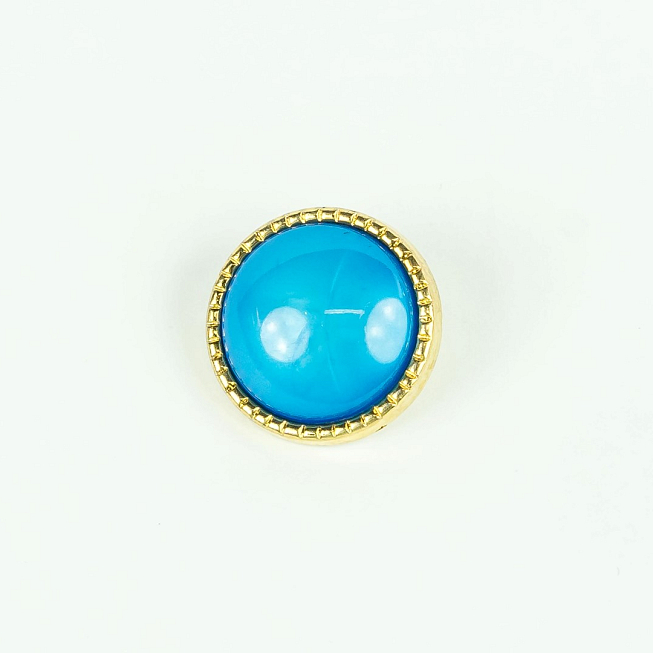 34L Gold Rim Dome Shank Button, 100pcs