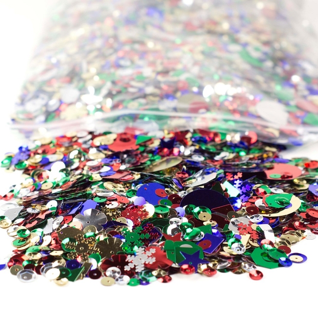 Mixed Assorted Round Sequins, 500g