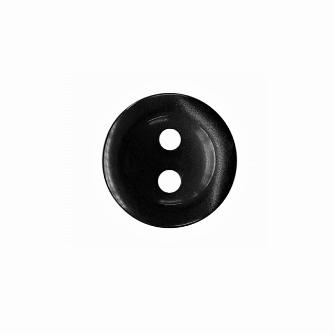 2-Hole Thick Rim Shiny Buttons, 100pcs