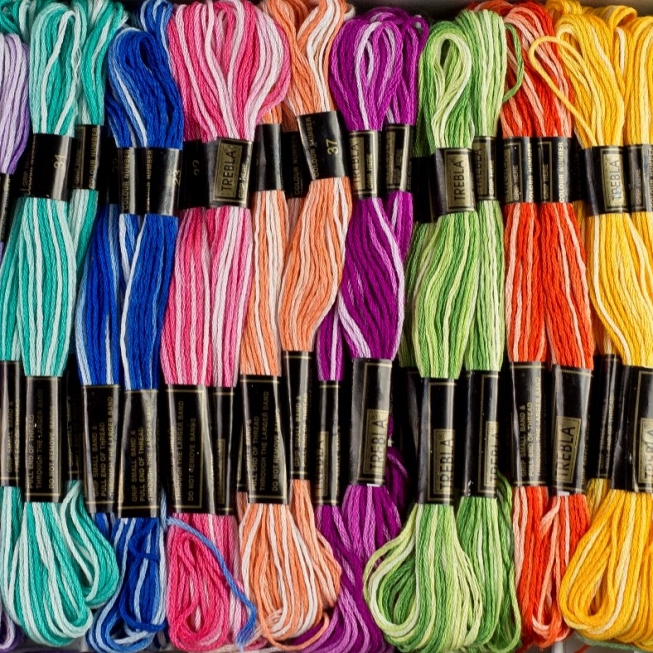 Variegated Embroidery Thread Asstd, 72 skeins
